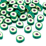 Mega Pet 50Pcs Avocado Polymer Clay Beads Handmade Green Avocado Slice Clay Beads Clay Fruit Spacer Beads 11.5x9mm for DIY Brace