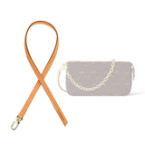jiesinlov Genuine Vachetta Leather Thin Short Strap Replacement,Purse Shoulder Straps for Multi Pochette Accessories Boulogne Po