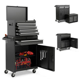 Goplus 5-Drawer Rolling Tool Chest, Tool Storage Box, Removable Tool Cabinet, Sliding Metal Organizer w/Lockable Drawers (Classi