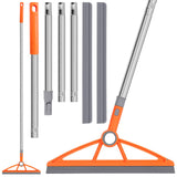 wlich 2in1 Air Broom, Silicone Rubber Broom with 54inch Handle & 2 Strips
