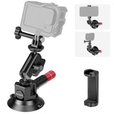 Neewer 3 Suction Cup Camera Mount Bracket with Ball Head Magic Arm, 1/4 ARRI Holes, Quick Release Car Mount with Phone Holder &