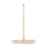 BMart Home 17.71 Heavy Duty Push Broom Outdoor, Stiff Plastic Bristles 4Layer, 32.28 Wooden Handle, Industrial Broom for