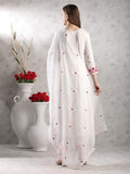 Anni Designer Women'S Rayon Blend Anarkali Embroidered Kurta With Pant & Dupatta (Raashi Cream-Vks02_Xl_Cream_X-Large),Cream,XL,,,