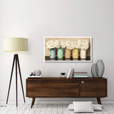 Hydrangeas In Mason Jars-Paper Art-50,,X26,,