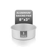 Restaurantware-Met Lux 8 x 3 Inch Straight-Sided Baking Tin, 1 Round Cake Pan - Oven-Ready, Freezable, Anodized Aluminum Round B