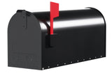 Post Mount Mailbox with Durable Aluminium Flag - Medium Capacity, Black, Galvanized Steel - 6.92 in. W x 8.87in. H x 20.05 in. L
