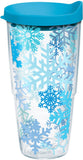 Tervis Christmas Holiday Blue Winter Snowflakes Made in USA Double Walled Insulated Tumbler Travel Cup Keeps Drinks Cold & Hot,
