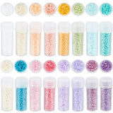 SUNNYCLUE 80g 16 Colors 12/0 Seed Beads Bulk 2mm Cylinder Glass Seed Beads Colorful Candy Small Round Loose Spacer Bead for Jewe