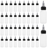 Bekith 40 Pack 1oz Dispensing Bottles, Boston Round HDPE Plastic Bottle with Twist Top Cap, Empty Plastic Squeeze Bottle
