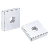 uxcell 25Pcs M5x14mmx4mm Square Nuts, Carbon Steel Zinc Plated Coarse Thread Square Nuts Fasteners for Home Repairs and Professi
