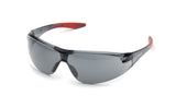 Delta Plus SG-18G Avion Safety Glasses, Grey Lens with Red Temple Tips, One Size