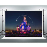 EOA 5(W) x3(H) FT Disneyland Castle Backdrop for Birthday Party Supplies Disney Night Park Photography Background Baby Shower Ch