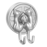 AST Cute Double-Cat Suction Cup Hook, 2 Pack, Heavy Duty Hooks, Upgraded Reliable Force of both Adhesion and Vacuum, Wall Holder