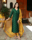 Gosriki Women'S Rayon Viscose Straight Printed Kurta With Pant & Dupatta (Sdf Green-Vks01-Gs_3Xl_Green_Xxx-Large),Green,3,B0F8ZYJH8X