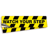 iSYFIX Watch Your Step Floor Decals Stickers - 2 Pack 20x5 Inch - Premium Self-Adhesive Vinyl, Laminated Anti-Slip, Water Resist