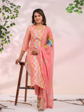 Anni Designer Women'S Rayon Blend Printed Straight Kurta With Pant & Dupatta (Zaggu Pink-Nb_Xxl_Pink_Xx-Large),Pink,2XL,,,