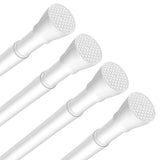 Tension Curtain Rod White 4PCS Tension Rods for Windows 30 to 64 Inch Spring Curtain Rod Adjustable Tension Rod Tension Curtain