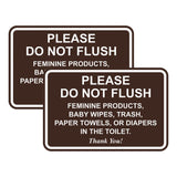 All Quality Classic Framed Please Do Not Flush Thank You Bathroom Etiquette Sign - 5 x 7 (Dark Brown) 2 Pack