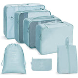 Travel Packing Cubes Set Of 7 For Luggage With Clothing Bags, Drawstring Bag, Shoe Bag And Zippered Bag (Colours May Vary)