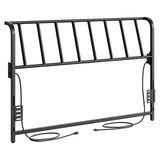 MAHANCRIS Queen Size Headboard Only, Metal Headboard with 2 Power Strips, 95 Degrees Reclining Backrest with Bed Frame Adapters,