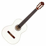 Ortega Guitars 6 String Family Series Full Size Nylon Classical Guitar w/Bag, Right, Spruce Top-White-Gloss, (R121SNWH)