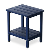 LUBITTE Outdoor Side Table, 17.7-Inch Small Patio Side Table with Adjustable Feet, All-Weather HDPE Adirondack Table for Porch D