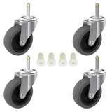 RILIDRI 3-Inch Swivel Stem Caster for Rubbermaid Mop Bucket Utility Cart, 7/16-Inch Stem Diameter Rubber Wheel Set of 4, Heavy D