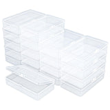 Thintinick 19 Pack Rectangular Clear Plastic Storage Containers Box with Hinged Lid for Beads and Other Small Craft Items (5.7 x
