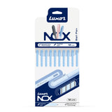Luxor NOX Ball Pen for Students and Office Use | Pack of 10 | Matte Finish Body | Ink Color Blue | Feather Light Body & Smooth