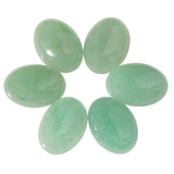 dssmboom 6 Pcs Oval Crystal Beads for Jewelry Making, Flat Back Green Aventurine Stone Cabochons for DIY Crafts Decoration, 13mm