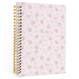 Wheatwin Pink Coquette Cute Notebook Journal for Women, Aesthetic Notebook for Teen Girls, Floral Pink Bow Spiral Notebook Journ