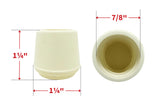 Shepherd Hardware 8616E Leg Tips 7/8-Inch Inside Diameter Rubber Chair Leg Caps, White(Pack Of 40)