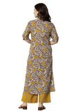 Rytras Women'S Cotton Printed A-Line Kurta With Palazzo Pant Set(Mustard,Ryt583,3Xl)