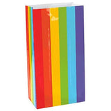 Colorful Large Packaged Paper Bags Rainbow Party Favour and Treats, 12 x 5.5.