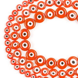 45pcs Evil Eye Red Glass Turkish Spacer Beads - Handmade Flat Round Lampwork for Jewelry Making Business