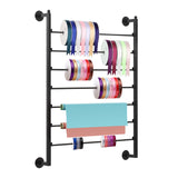 Yonynise Ribbon Storage Organizer,31.5-inch Width Wall Mounted Ribbon Holder Rack,7 Tier Large Capacity Metal Ribbon Storage for