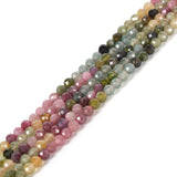 3mm Assorted Multicolor Tourmaline Faceted Gemstone Round Loose Beads Strand 15.5-16 DIY Jewelry Making
