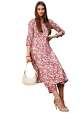 Anni Designer Women'S Cotton Blend Straight Printed Kurta With Pant (Soking Pink_S_Pink_Small),Pink,S