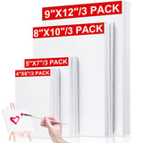 Hestya Assorted Mini Stretched Canvas - 12 Pcs, Small Drawing Canvas, Square Paint Canvas for Christmas Craft (4 x 6 Inches, 5 x