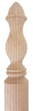 Highland Manor Wood Products Round Traditional Corner Guard One End Turned - 36 Tall x 1 3/8 Wide 90 Degree Notch Unfinished Oak