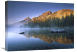 Teewinot Mountain Reflected In Misty Lake, Grand Teton Np, Wyoming-Canvas Art-24X18