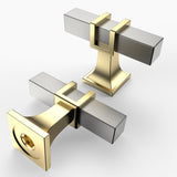 Asidrama 10 Pack Single Hole Center Brushed Satin Nickel and Gold Kitchen Cabinet Knobs, Cabinet Knobs Kitchen Cabinet Hardware