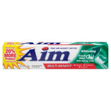 Aim Whitening Anticavity Fluoride Toothpaste Gel Fresh Mint 5.5 oz, Pack of 4