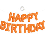 TONIFUL 16 Inch Orange Mylar Foil Birthday Balloons Banner Happy Birthday Balloon Letters for Adults & Girls Boys Kids Birthday