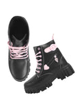 Shoetopia Smart Casual Lace-Up Detailed Black Boots For Women & Girls /Eu41,Black,8,B0DM6CTXKH
