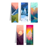 woopme Attractive Scenery Bookmark Magnetic for Students Kids Book Lovers Readers Gift Magnetic Page Clips Folding 5 PCs