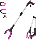 32 inch FDA Registered GrabRunner Heavy Duty(up to 10 lbs) Reacher Grabber Tool with Strong Magnetic (New Pink) 1 Pack