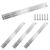 Redunest L Bracket, Heavy Duty Corner Brace, 4 Pack 14.8 Metal Shelf Bracket Angle Bracket for Shelves, Polished Silver Stainles