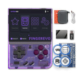 FINGEREVO Miyoo Mini Plus OnionOS Handheld Game Console 3.5-inch 640*480 Screen 3000mAh Miyoo-mini+ with Portable Case Transparent Purple