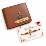 Vs Gifts Customized Raksha Bandhan Gift Set For Brother | Personalized Leather Wallet With Name Engraving | Customised Rakhi Gif